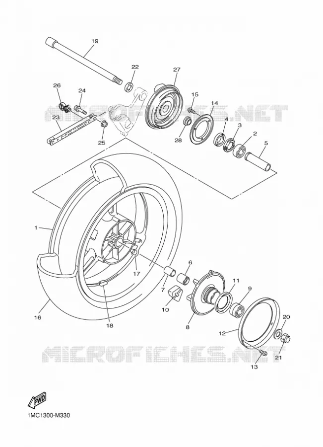 ROUE ARRIERE Yamaha MOTO 1300 2018 FJR AS  FJR1300-AS