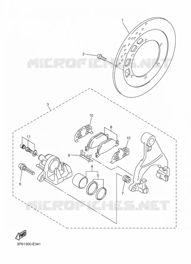 ETRIER DE FREIN ARRIERE Yamaha MOTO 1300 2018 FJR AS  FJR1300-AS