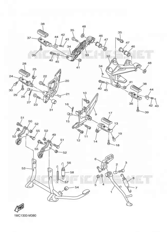 BEQUILLE / REPOSE PIEDS Yamaha MOTO 1300 2018 FJR AE  FJR1300-AE