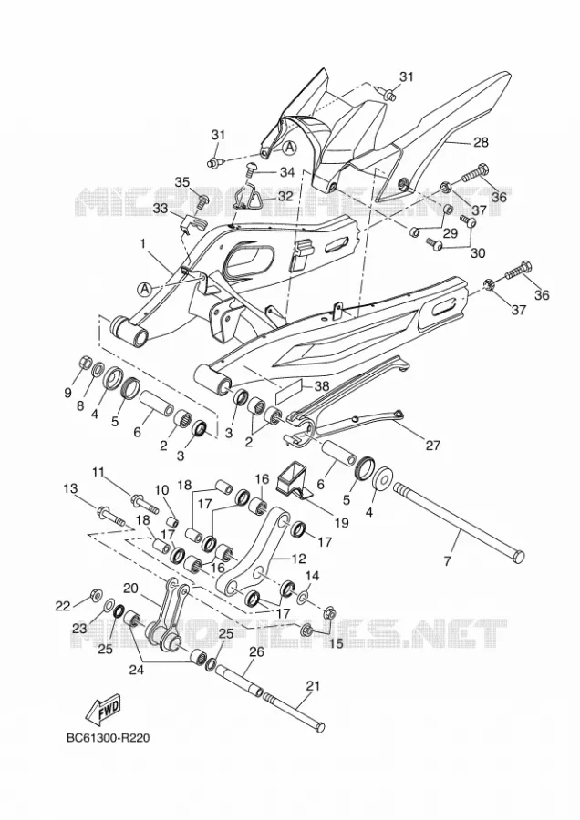 BRAS OSCILLANT  Yamaha MOTO 700 2018 TRACER  MTT690-A
