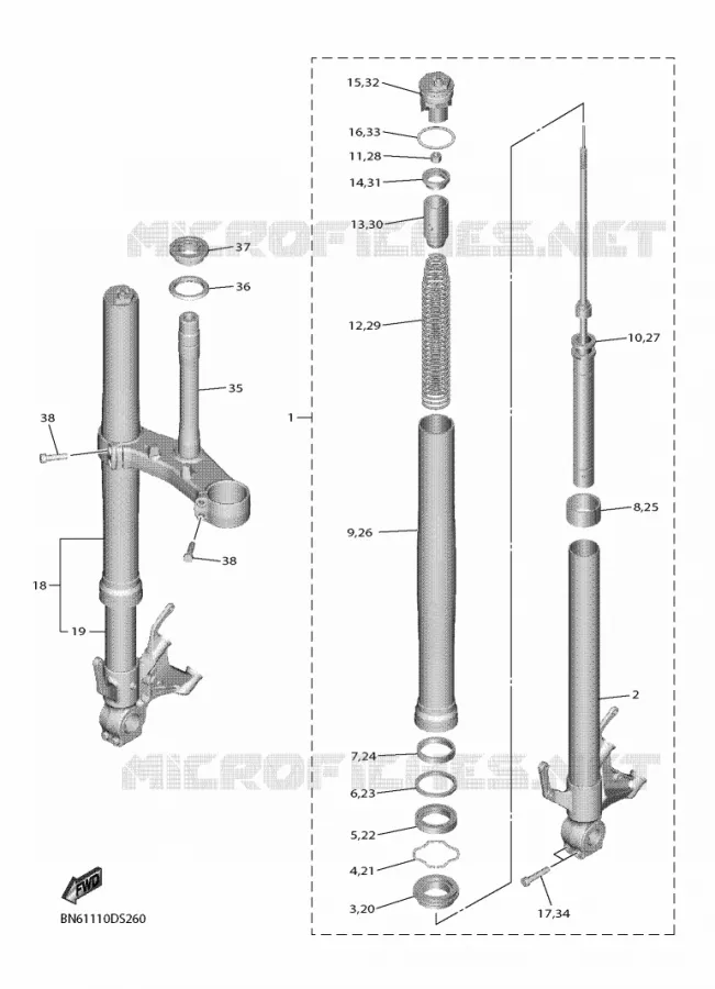 FOURCHE Yamaha MOTO 600 2018 R6  YZF600