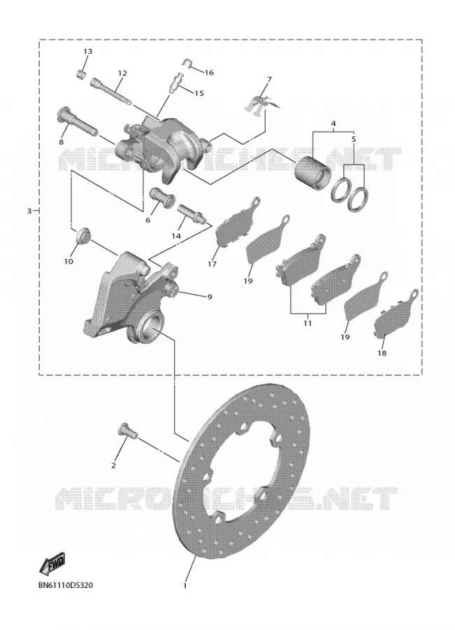 ETRIER DE FREIN ARRIERE Yamaha MOTO 600 2018 R6  YZF600