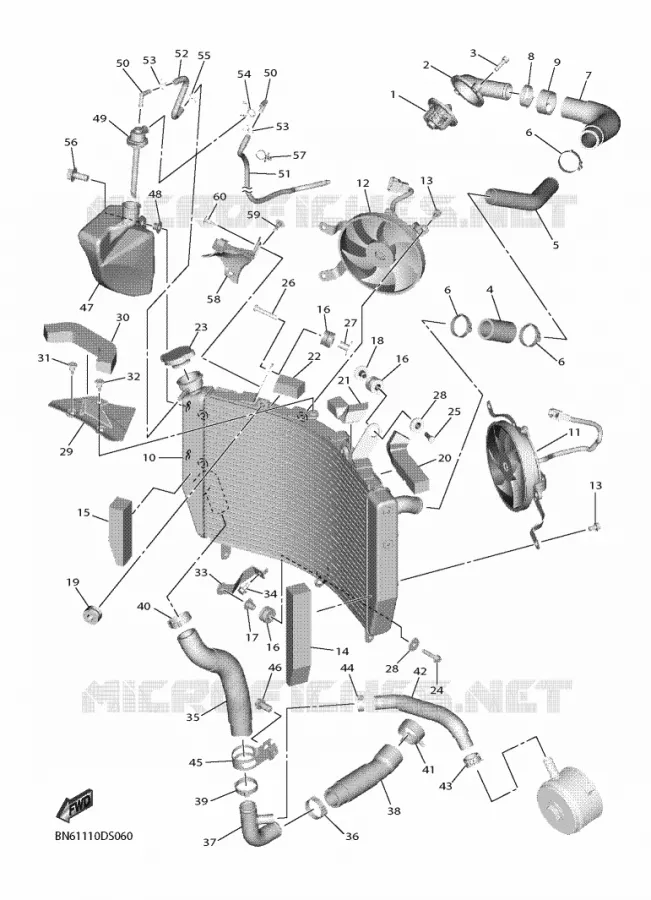 RADIATEUR / DURITES Yamaha MOTO 600 2018 R6  YZF600