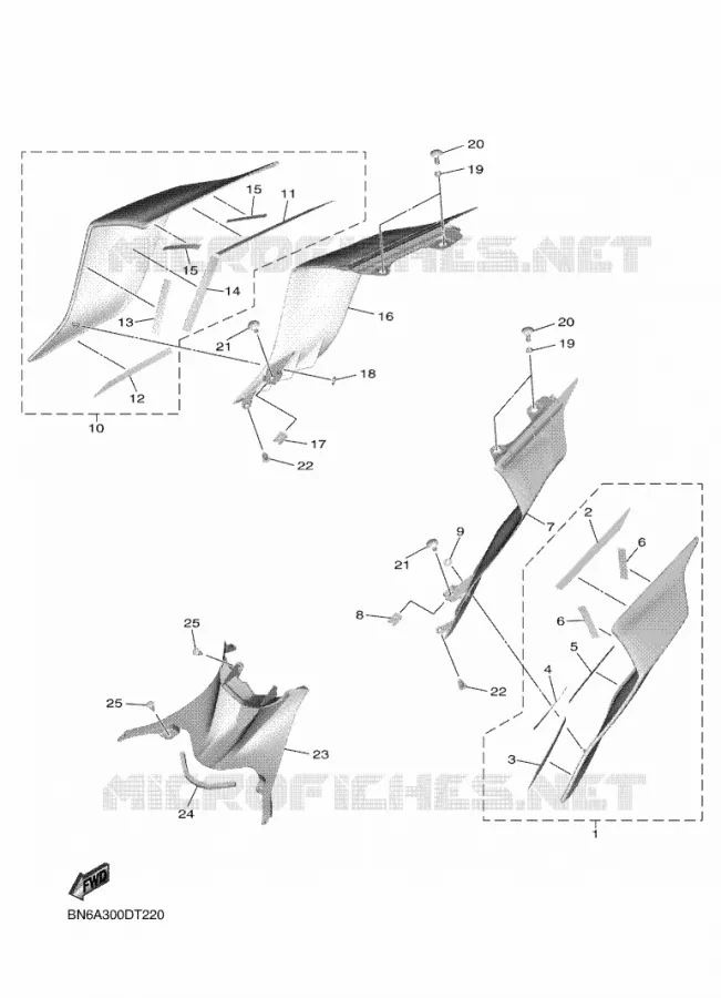 COUVERCLE LATERAL Yamaha MOTO 600 2018 R6  YZF600