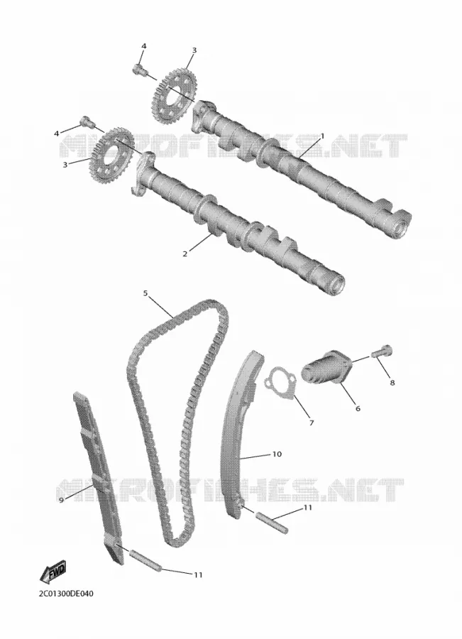 ARBRE A CAMES / CHAINE DE DISTRIBUTION Yamaha MOTO 600 2018 R6  YZF600