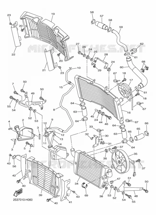 RADIATEUR / DURITES Yamaha MOTO 1700 2017 VMAX  VMX17H