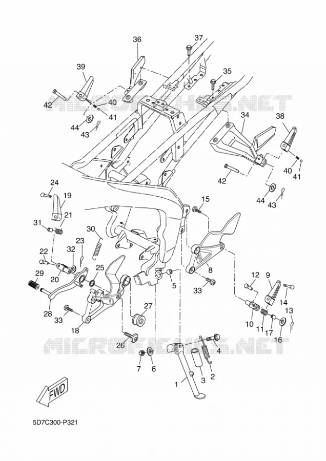 SUPPORT / REPOSE PIEDS Yamaha MOTO 125 2018 MT  MT125-A