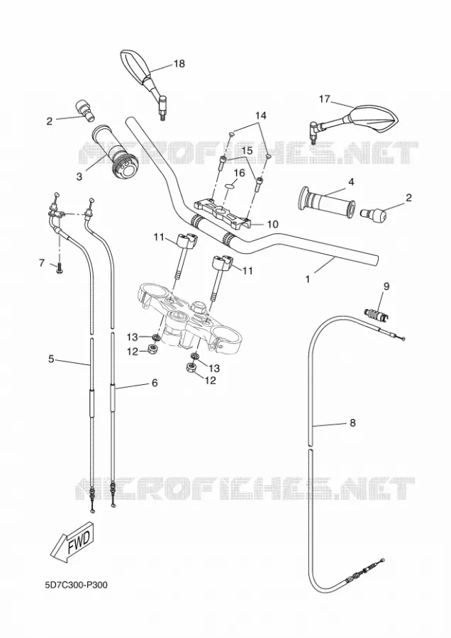 GUIDON ET CABLES Yamaha MOTO 125 2018 MT  MT125-A