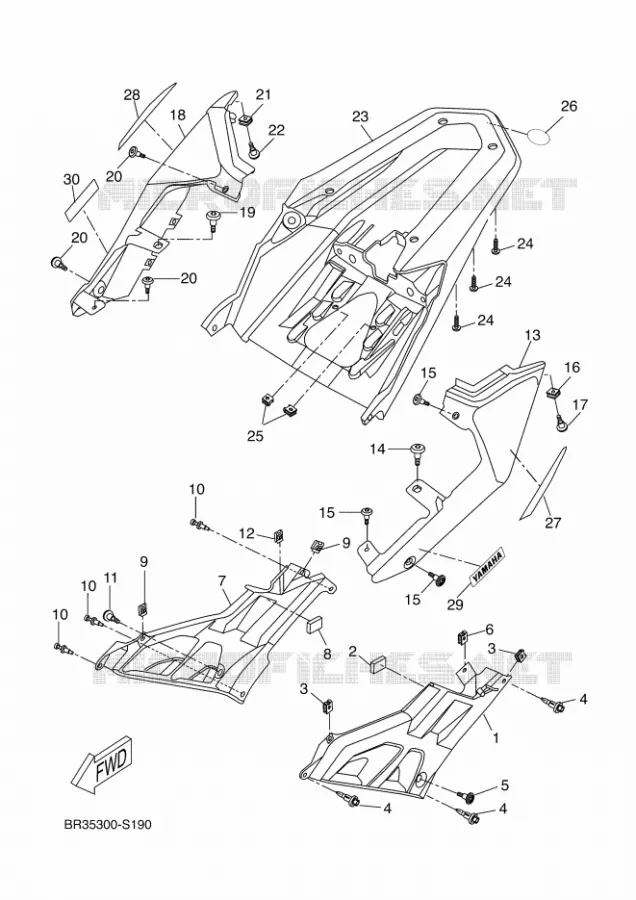 COUVERCLE LATERAL Yamaha MOTO 125 2018 MT  MT125-A