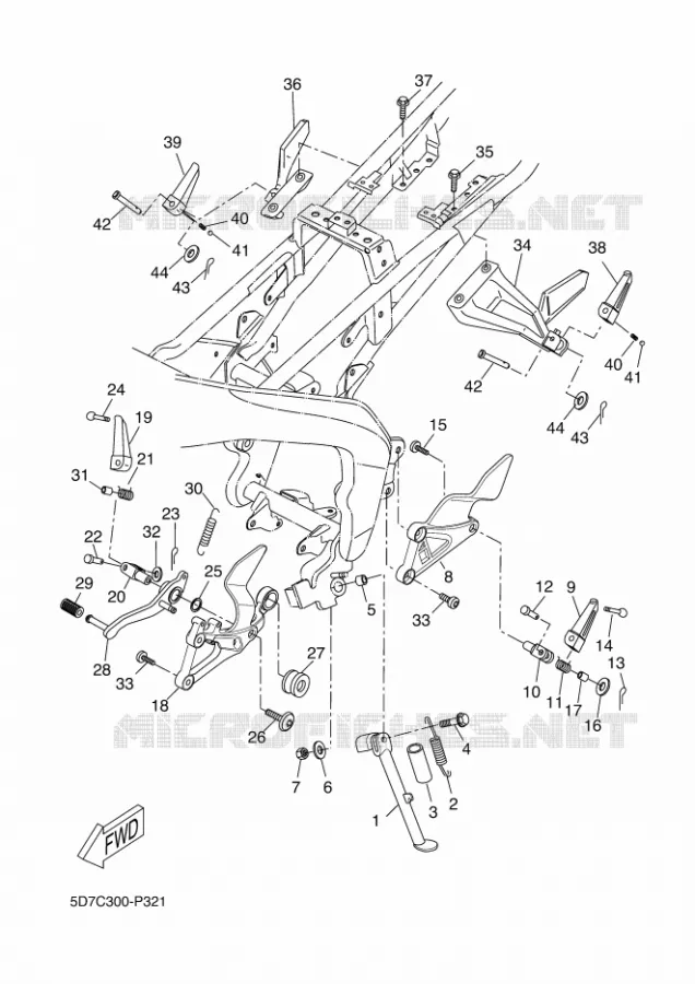 CAVALETE. ESTRIBOS. PEDAL Yamaha MOTO 125 2018 MT  MT125-A