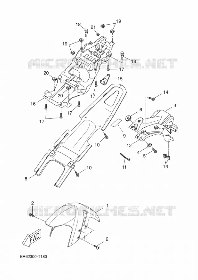 GARDE BOUE Yamaha MOTO 125 2018 R125  YZF-R125A