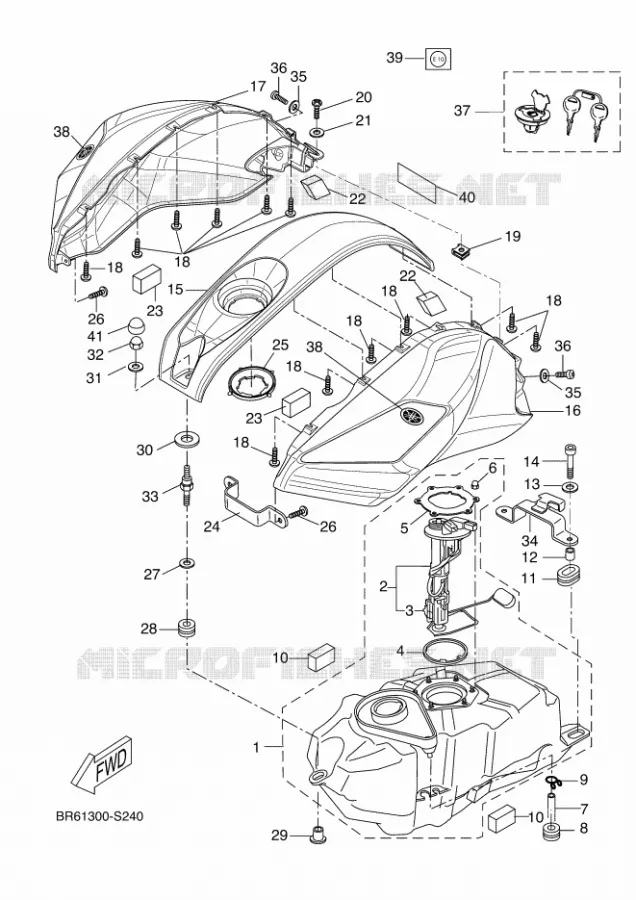 RESERVOIR A ESSENCE Yamaha MOTO 125 2018 R125  YZF-R125A