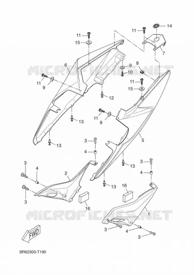 COUVERCLE LATERAL Yamaha MOTO 125 2018 R125  YZF-R125A
