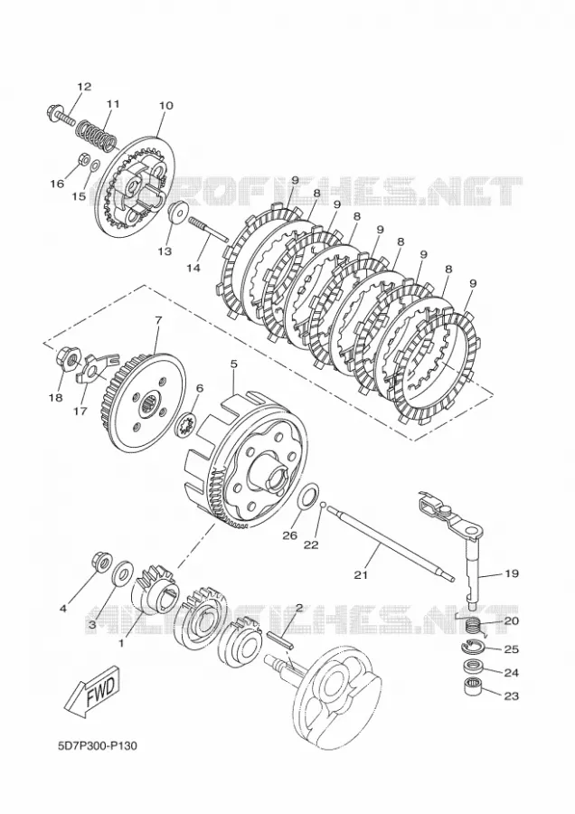 EMBRAYAGE DE DEMARREUR Yamaha MOTO 125 2018 R125  YZF-R125A