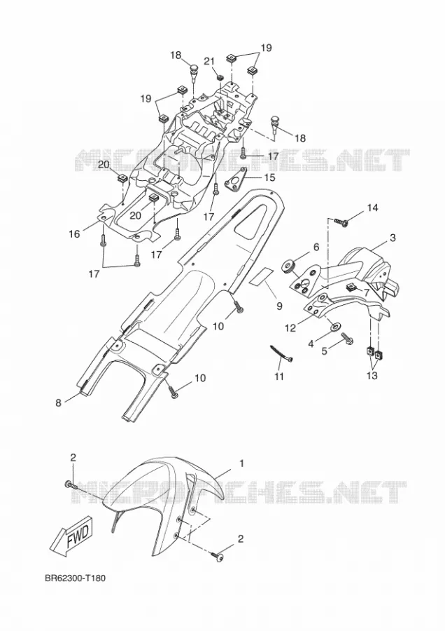 GARDE BOUE Yamaha MOTO 125 2018 R125  YZF-R125A