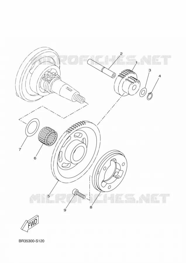 EMBRAYAGE DE DEMARREUR Yamaha MOTO 125 2018 R125  YZF-R125A