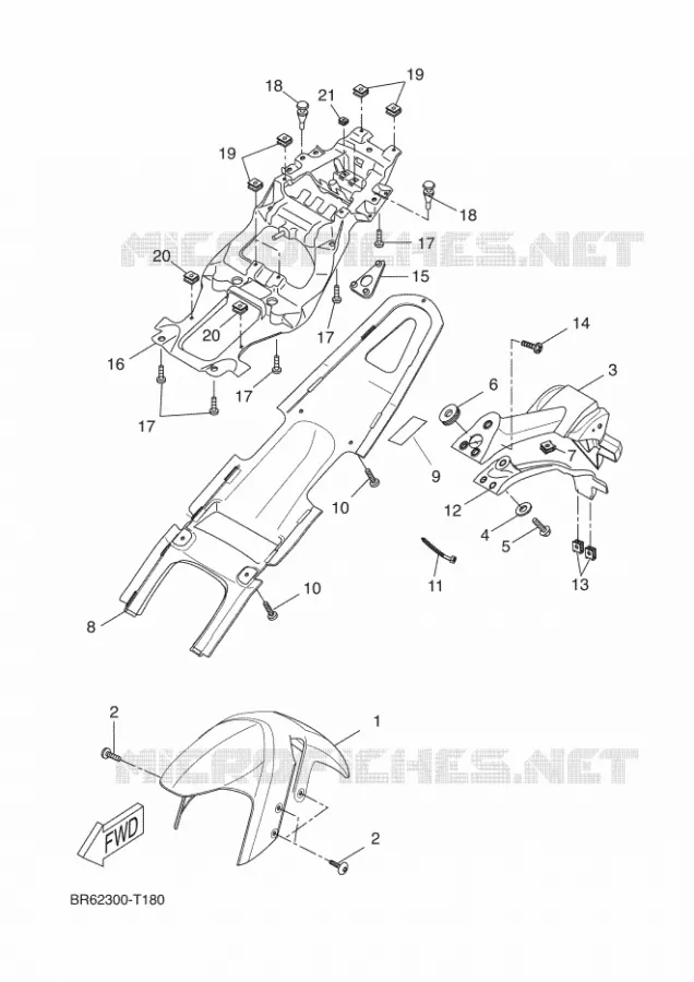 GARDE BOUE Yamaha MOTO 125 2018 R125  YZF-R125A