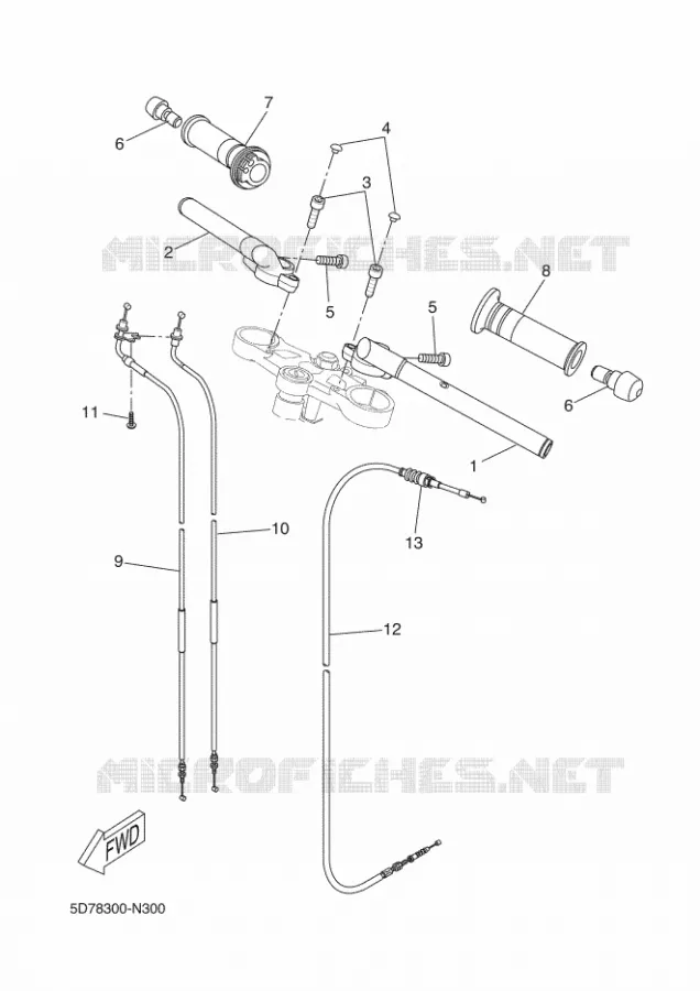 GUIDON ET CABLES Yamaha MOTO 125 2018 R125  YZF-R125A