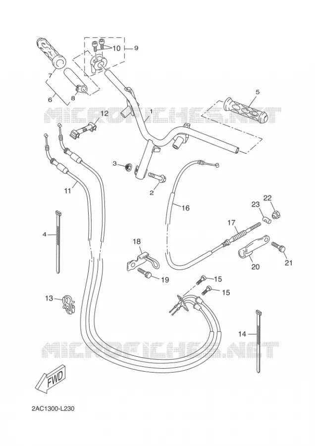 GUIDON ET CABLES Yamaha SCOOTER 50 2018 NEOS 4  YN50F