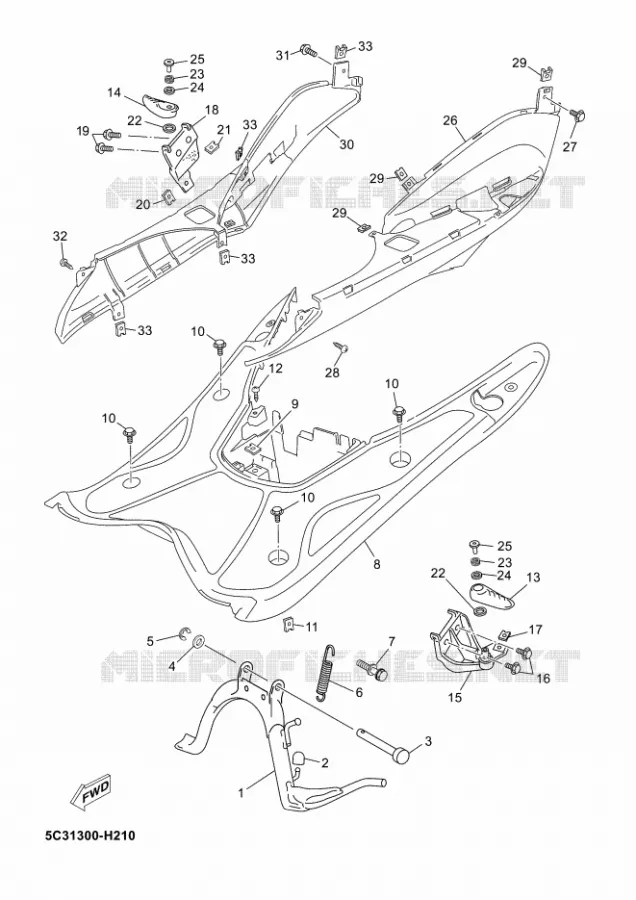 SUPPORT / REPOSE PIEDS Yamaha SCOOTER 50 2018 NEOS 4 UBS  YN50FU