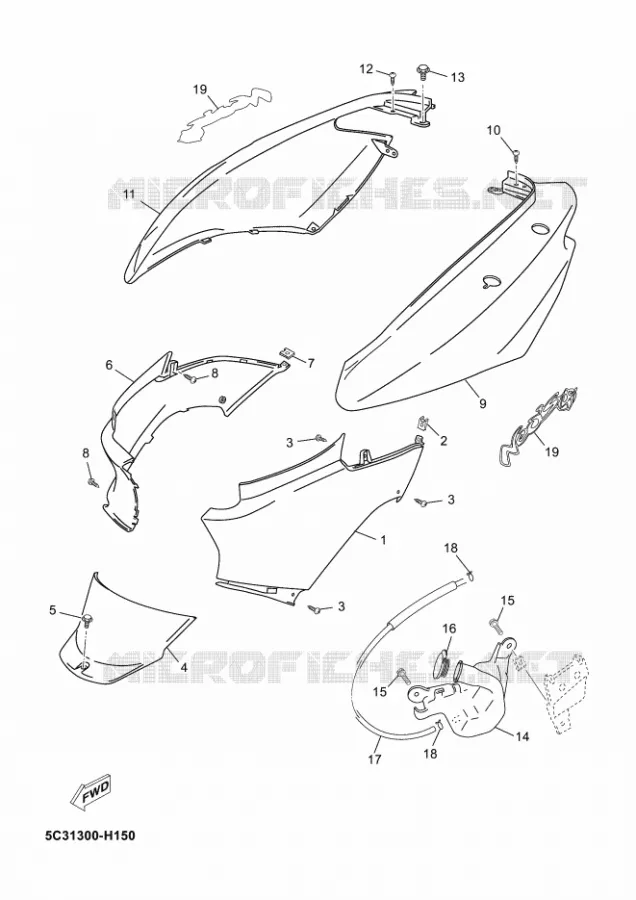 COUVERCLE LATERAL Yamaha SCOOTER 50 2018 NEOS 4 UBS  YN50FU