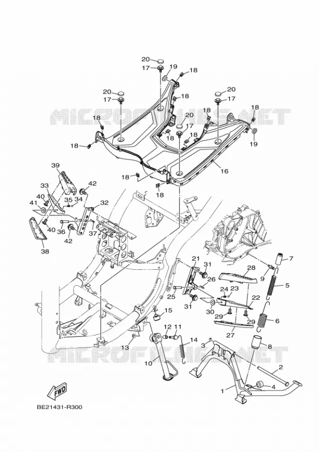 BEQUILLE / REPOSE PIEDS Yamaha SCOOTER 155 2018 TRICITY  MWS150-A