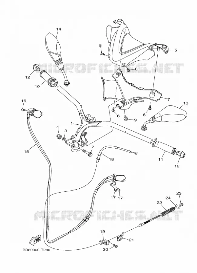 GUIDON ET CABLES Yamaha SCOOTER 155 2018 TRICITY  MWS150-A