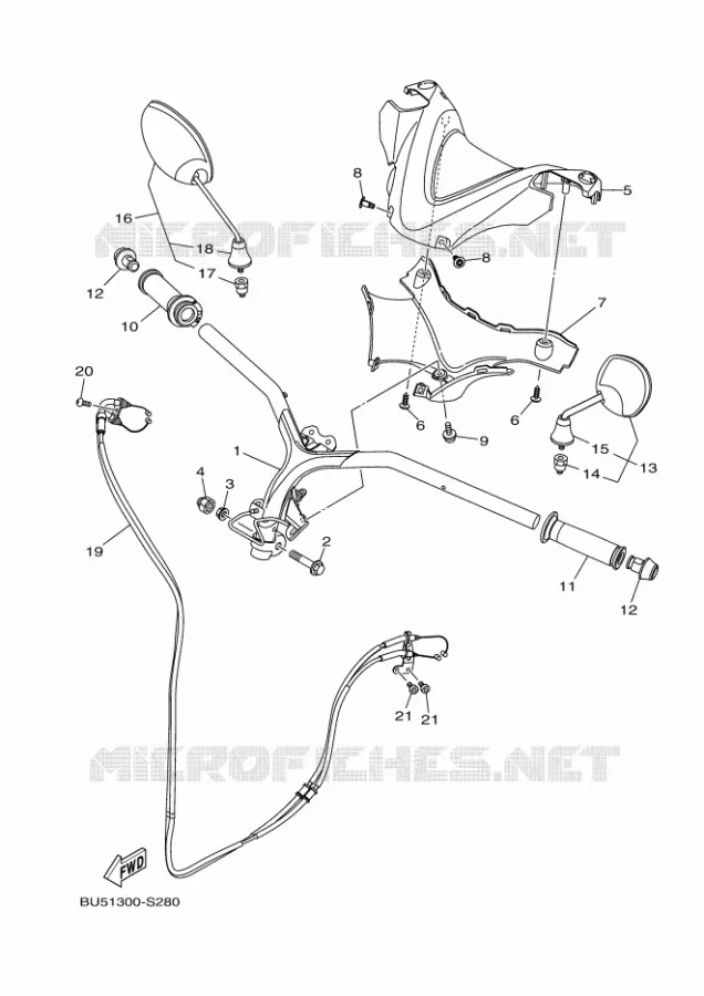 GUIDON ET CABLES Yamaha SCOOTER 125 2018 TRICITY  MWS125-C