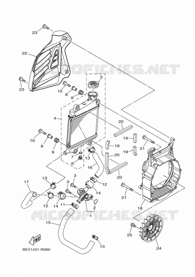 RADIATEUR / DURITES Yamaha SCOOTER 125 2018 TRICITY  MWS125-C