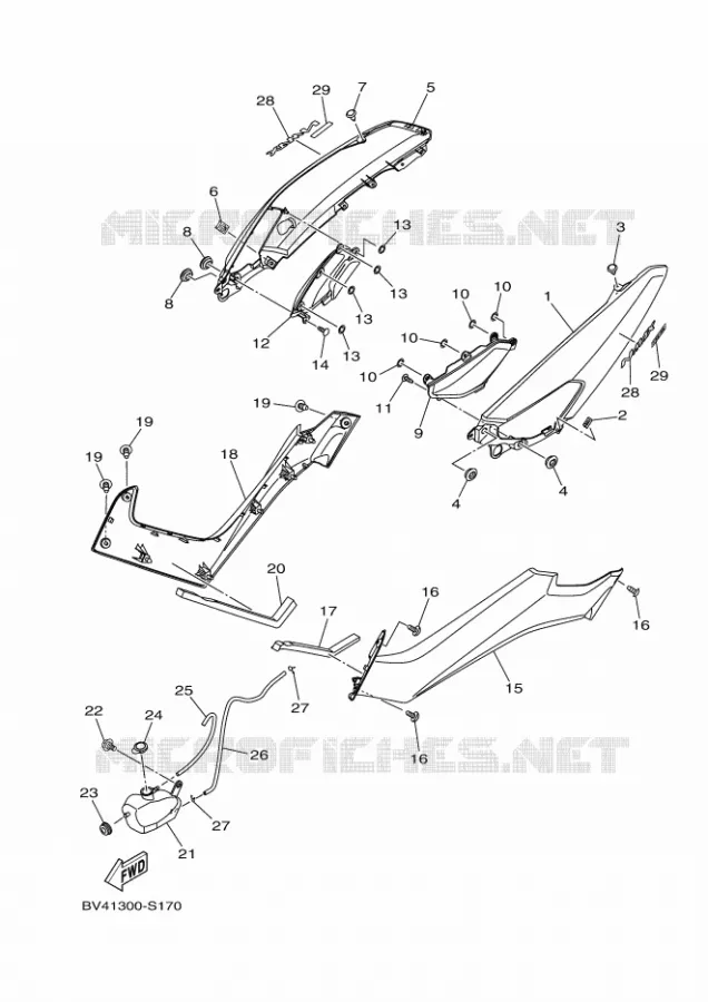 COUVERCLE LATERAL Yamaha SCOOTER 150 2018 NMAX  GPD150-A