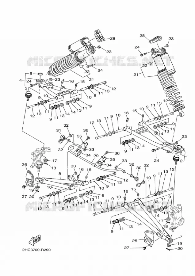 SUSPENSION / ROUE AVANT Yamaha SIDE BY SIDE 1000 2018 YXZ  YXZ10YMXJ