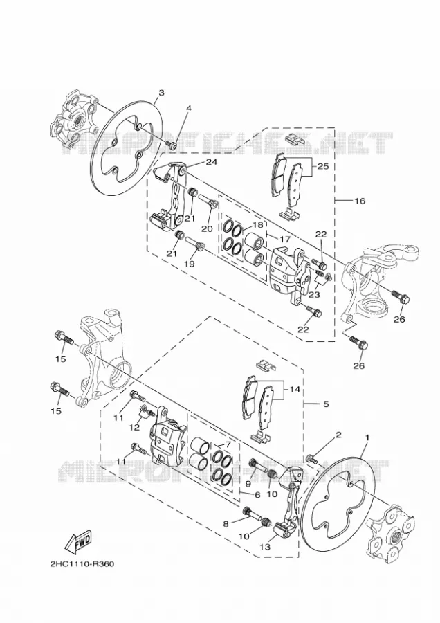 ETRIER DE FREIN AVANT Yamaha SIDE BY SIDE 1000 2018 YXZ  YXZ10YESJ