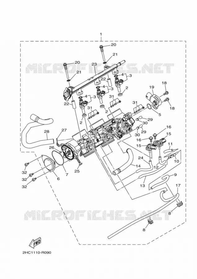 THROTTLE BODY ASSY 1 Yamaha SIDE BY SIDE 1000 2018 YXZ  YXZ10YESJ