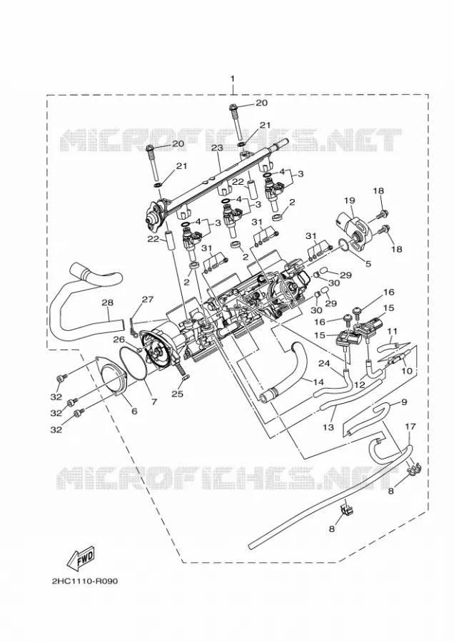 THROTTLE BODY ASSY 1 Yamaha SIDE BY SIDE 1000 2018 YXZ  YXZ10YEXJ