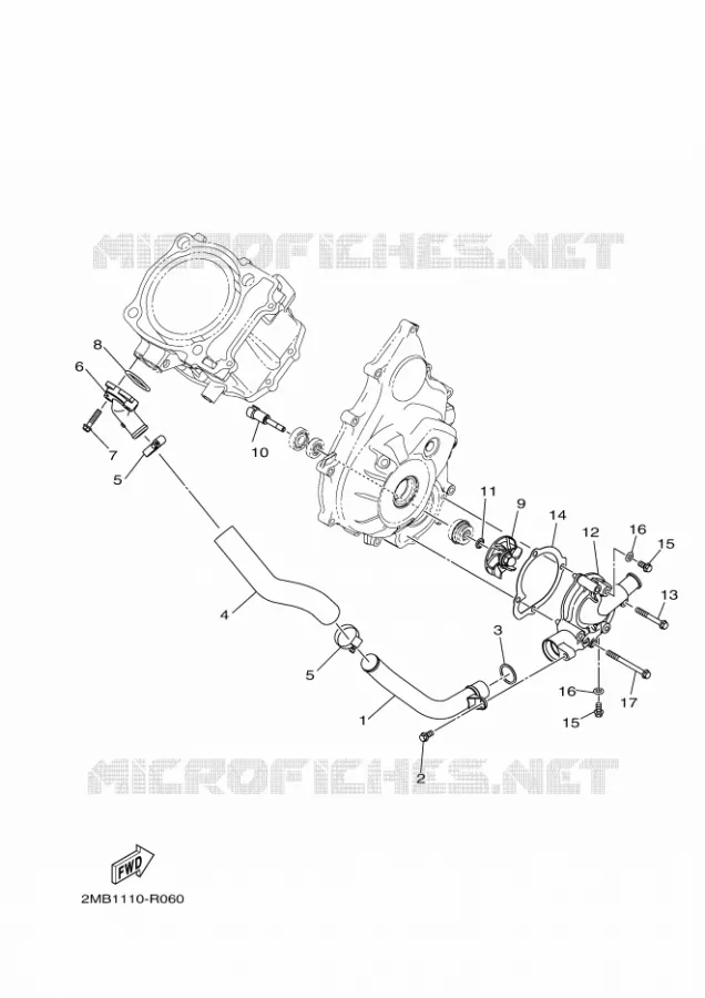 POMPE A EAU / DURITES Yamaha SIDE BY SIDE 700 2018 WOLVERINE  YXE700E