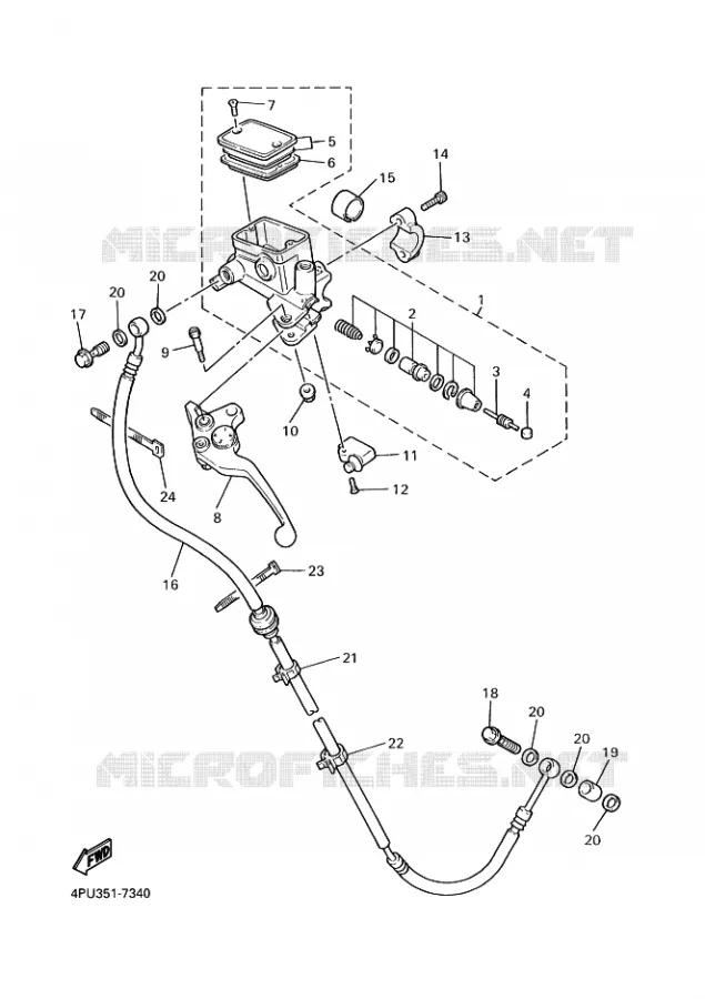 MAITRE CYLINDRE D'EMBRAYAGE Yamaha MOTO 1300 1999 XJR  XJR1300SP