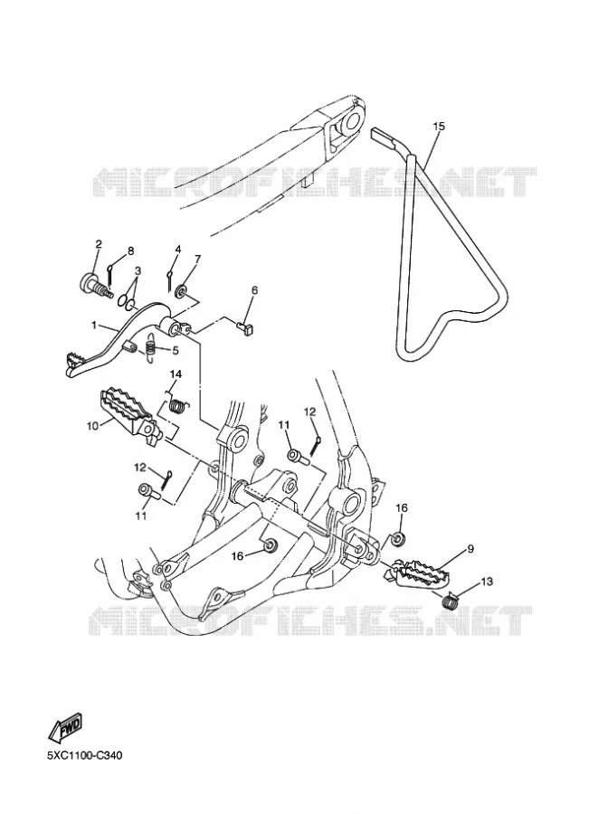 SUPPORT / REPOSE PIEDS Yamaha MOTO 250 2004 YZF  YZ250F