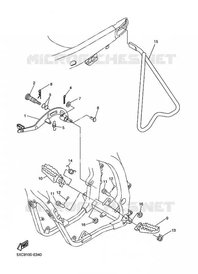 BEQUILLE / REPOSE PIEDS Yamaha MOTO 250 2006 YZF  YZ250FV