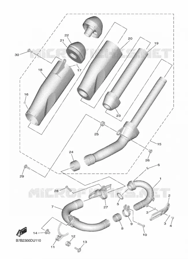 ECHAPPEMENT Yamaha MOTO 250 2019 YZF  YZ250F
