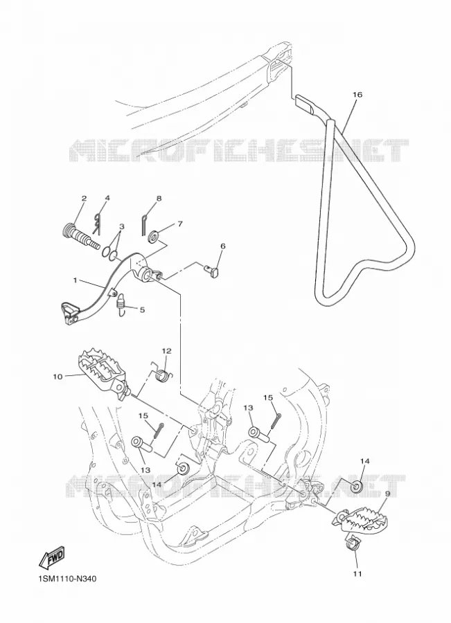 BEQUILLE / REPOSE PIEDS Yamaha MOTO 250 2018 YZF  YZ250F