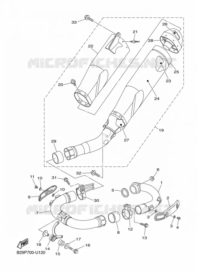 ECHAPPEMENT Yamaha MOTO 250 2019 YZF  YZ250FX