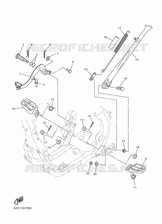 BEQUILLE / REPOSE PIEDS Yamaha MOTO 250 2018 YZF  YZ250FX