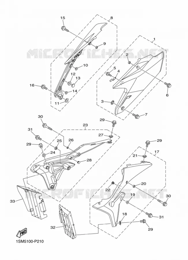 COUVERCLE LATERAL Yamaha MOTO 250 2018 YZF  YZ250FX