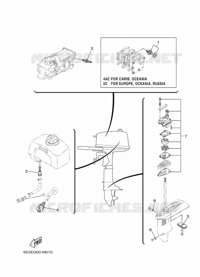PIECES D'ENTRETIEN Yamaha OUTBOARD ENGINES 5hp (3.7kW) 2015 5  5CMHS