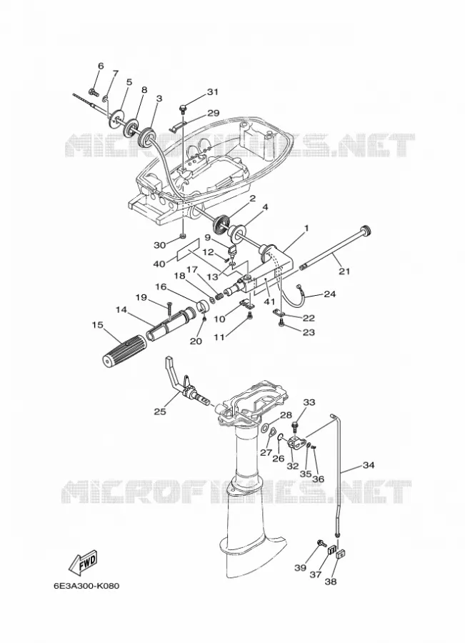 COMMANDE D'ACCELERATEUR Yamaha OUTBOARD ENGINES 5hp (3.7kW) 2015 5  5CMHL