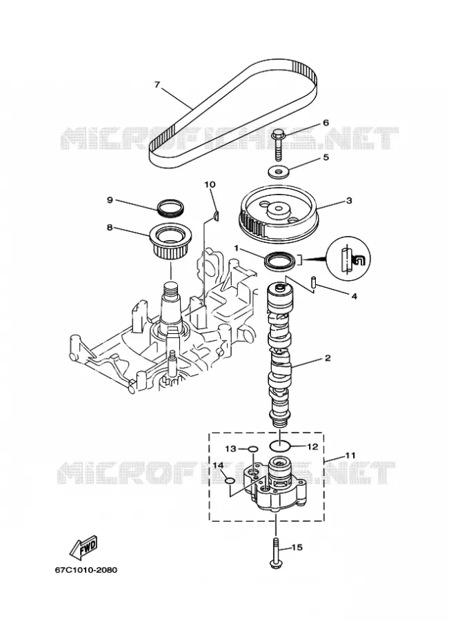 POMPE A HUILE Yamaha OUTBOARD ENGINES 40hp (29.4kW) 2008 F40  F40B, F40 '08(MHD)