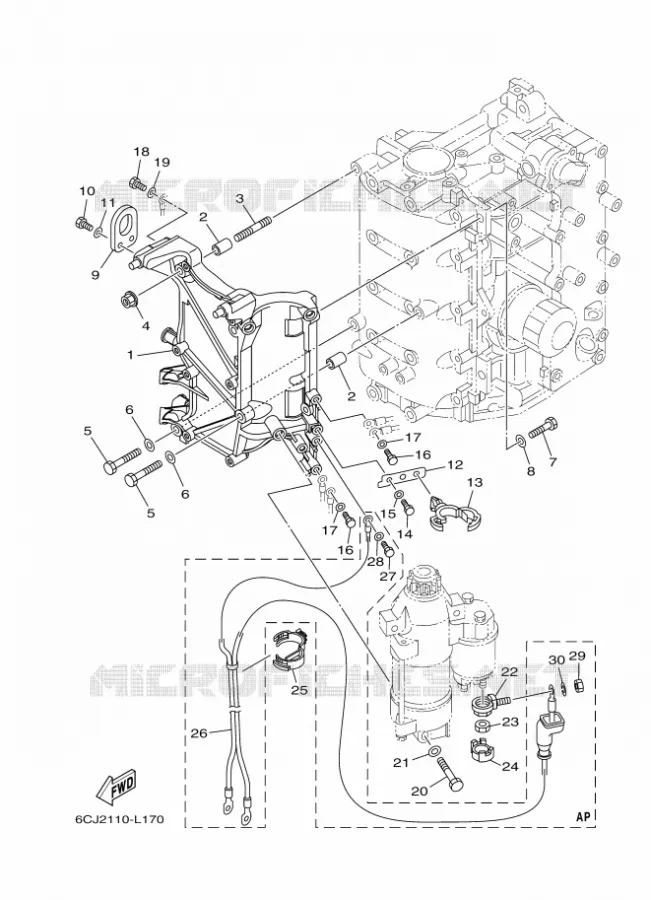 PIECES ELECTRIQUE 4 Yamaha OUTBOARD ENGINES 70hp (51.5kW) 2014 F70  F70AETL