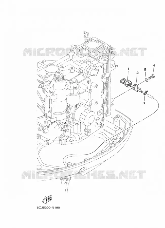 PIECES ELECTRIQUE 5 Yamaha OUTBOARD ENGINES 70hp (51.5kW) 2014 F70  F70AETL