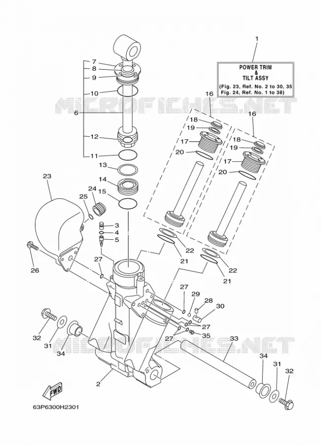 SYSTEME D'INCLINAISON 1 Yamaha OUTBOARD ENGINES 150hp (110.3kW) 2011 F150  F150AETX