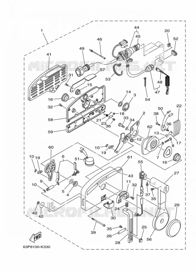 BOITIER DE COMMANDE A DISTANCE Yamaha OUTBOARD ENGINES 150hp (110.3kW) 2011 F150  F150AETX